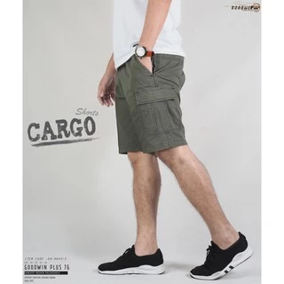 ⚡GW⚡ NO.9645 Cargo Shorts ผ้าคอตต้อน100% สีไม่ตก ทรงสวย ใส่สบาย กางเกงขาสั้นเอวยืด กระเป๋าข้าง ผู้ชาย-#-4
