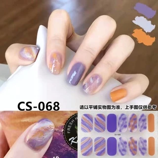 สติกเกอร์ติดเล็บ ลายการ์ตูน CS Series น่ารัก ไล่โทนสี กันน้ํา ปลอดสารพิษ แบบฉีกได้ ทนทาน สําหรับตกแต่งเล็บ DIY 14 ชิ้น ต่อชุด