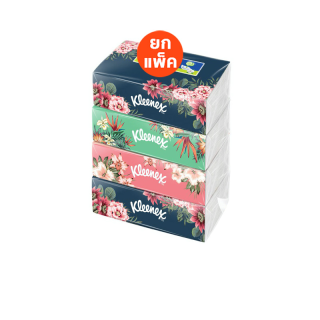 [ขายดี] คลีเน็กซ์ กระดาษเช็ดหน้า หนา2ชั้น ลายเพทเทิล 115แผ่น แพ็ค 4 ห่อ Kleenex Facial Tissue(2Ply) Petal Soft Box Pack4