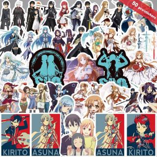 Sword Art Online สติกเกอร์กันน้ำรูปแบบที่แตกต่างกัน, 50 ชิ้น