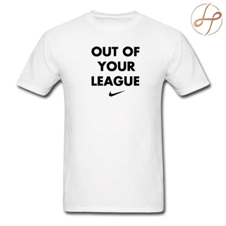 เสื้อยืดวินเทจเสื้อยืด ลาย Out of your league swooshS-5XL