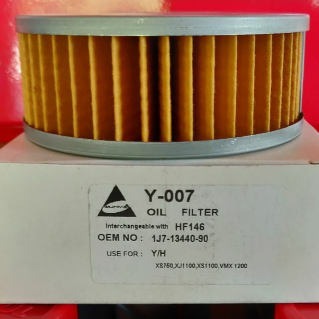 กรองเครื่อง SUNWA HF-146 สำหรับ Yamaha OEM 1J7-13440-90 รุ่น VMax ปี 85-95 , XS750, XJ1100, XS1100