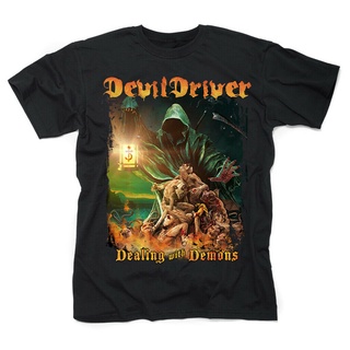 แขนสั้นcrew neckขายดี เสื้อยืด พิมพ์ลาย Devildriver Dealing With Demons Vol I สีดํา - OFFICIAL DAgkac14MFpbig30S-XXXXL