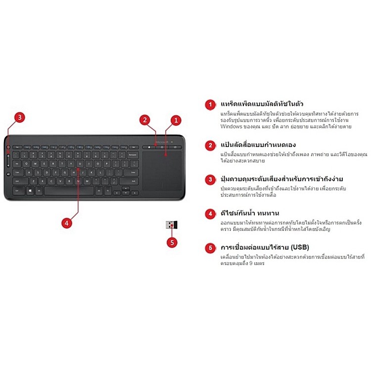 Microsoft All-in-One Media Keyboard (ไทย - อังกฤษ Keyboard)