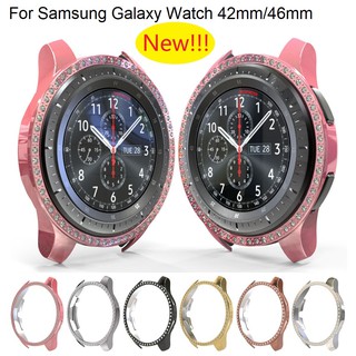 เคส Luxury Samsung Watch S3 &amp; Galaxy Watch 42mm 46mm Case Diamonds Electroplating PC Protection Cover For Samsung Watch