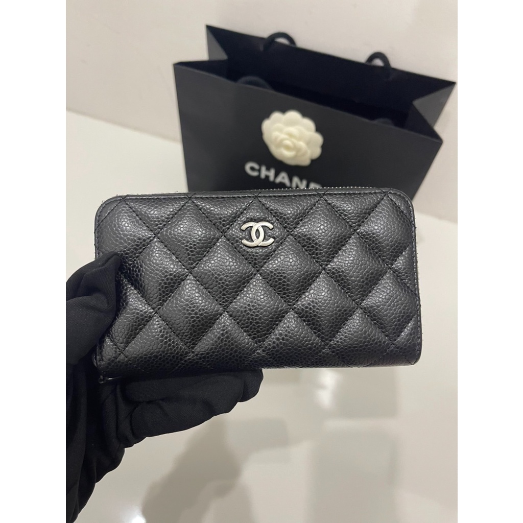 [CO220805447] Chanel Caviar Zippy Wallet SHW