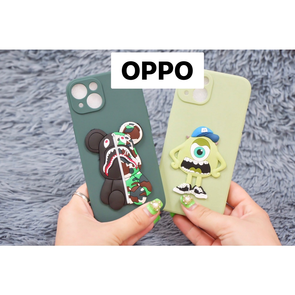 POPPA เคสโทรศัพท์มือถือ TPU สีพื้น เคสพาสเทล ตัวการ์ตูน รุ่น OPPO A52020 A92020 A3S A15 A54 RENO5 F11 F9 A31 2020 #103