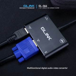 GLINK GL066 3 in 1 Mobile HD Screen Player to HDTV VGA Adapter อุปกรณ์ฉายภาพ ใช้ได้กับมือถือทุกรุ่น