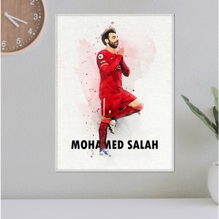 โปสเตอร์ ผ้าแคนวาส Mohamed Salah goal celebration YOGA นักเตะ ลิเวอร์พูล ภาพวาด ศิลปะ นักบอล นักฟุตบอล