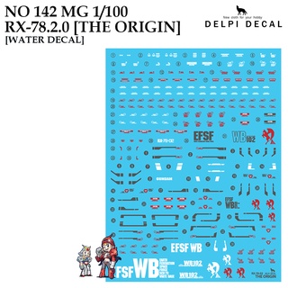 ดีคอลน้ำ [DELPI] 142 MG RX-78-2 THE ORIGIN POLYGONAL PATTERNS WATER DECAL 1/100 Water Decal KHMG 23