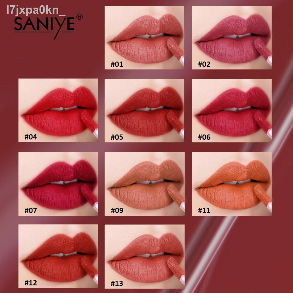 à¸žà¸£ à¸­à¸¡à¸ª à¸‡ Saniye Original Liquid Lipstick Matte Lip Gloss Quick Drying Tint Lips Makeup L11181111 75