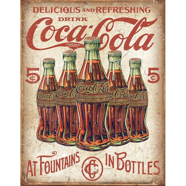 COKE ป้ายดีบุกย้อนยุค ขนาด 8x12 นิ้ว สำหรับการสะสมและตกแต่ง