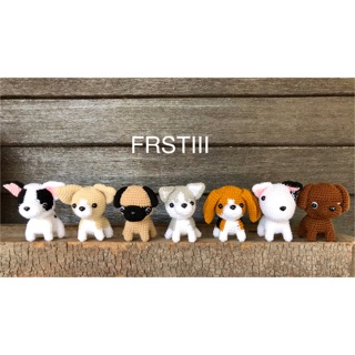 พวงกุญแจน้องหมาบีเกิ้ล,ปั๊ก,บลูด็อก,Crochet puppy ขนาด 3.5 inch