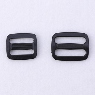 ❤❤20Pcs Plastic Black Curve Tri-Glide Slider Adjustable Buckle For Bags Webbing