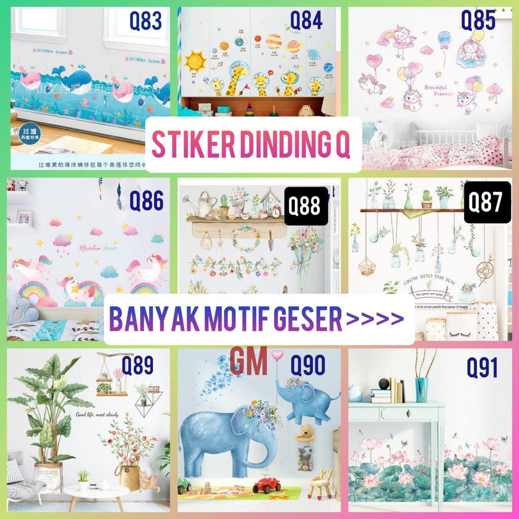 WALLSTICKER สติ๊กเกอร์ติดผนัง Q สติ๊กเกอร์ติดผนังกันน้ํา Q83,Q84,Q85,Q86,Q87,Q88,Q89,Q90,Q91