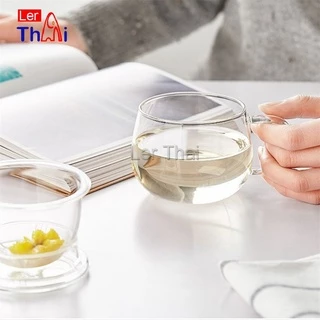 LerThai แก้วชงชา พร้อมถ้วยกรองกากชาและฝากปิดในตัว สวยหรูดูแพง Glass teapot