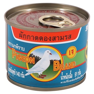 ตรานกพิราบ ผักกาดดองสามรส กระป๋องฝาดึง ขนาด 140 กรัม (8850035030419)