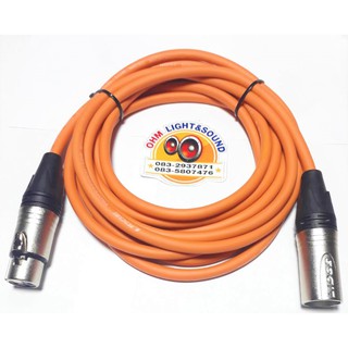 สายสัญญาณสีส้ม XLR M TO XLR W  6 mm อย่างดี หุ่มท่อหดทุกจุด เครื่องเสียง แจ็ค กีต้าร์ สายไมค์ LIDGE canare cm DYNACOM