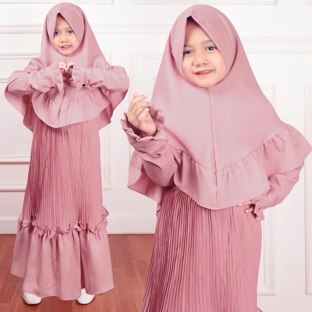 เสื้อคลุมเด็กล่าสุด 2020 Firda Kids By Swarga Sya Uj289 / KN711 - Cerri Kids Suit - สีเขียว