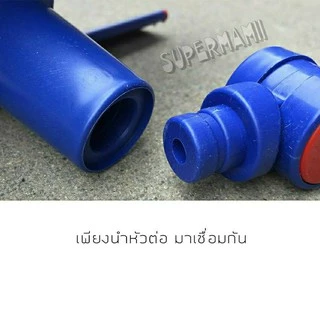 🙏NEW 3081 ไม้เช็ดกระจกฟองน้ำที่รีด ปรับ 2 ระดับสั้น-ยาว ยืดยาวสุด85cm. อะลูมิเนียม ด้ามน้ำเงิน
