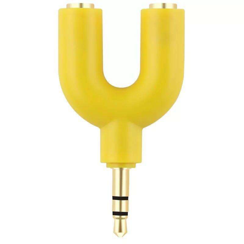 3.5 mm Stereo Audio Y-Splitter 2 Female To 1 Male Cable Adapter for Earphone Headphones Mobile phone