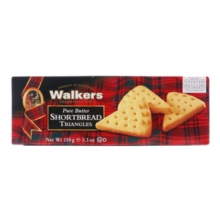 คุกกี้ช็อตเบรดเนยรูปสามเหลี่ยม Walkers Triangle Pure Butter Shortbread 150g.