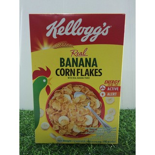 Kelloggs Real Banana Real Cornflakes เคลล็อกส์ เรียล บานาน่า คอร์นเฟลค อาหารเช้าซีเรียล 180 กรัม