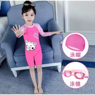 Kids Swimming Suit + Sunglasses (SWB001) เซ็ตเด็กชุดว่ายน้ำบอดี้สูทเด็กพร้อมแว่นตาว่ายน้ำ