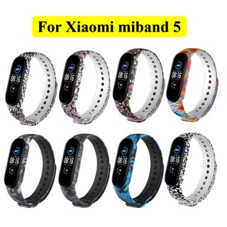 สายนาฬิกา Xiaomi Mi Band 5 floral Soft Strap For Miband 5 / miband 6 Smart Band Accessories For Xiaomi 5 band สาย