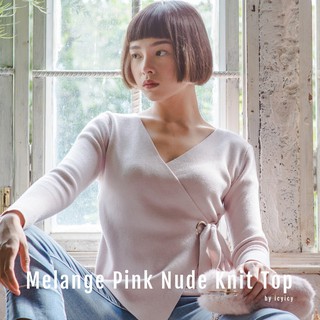 Melange Pink Nude Knit Top