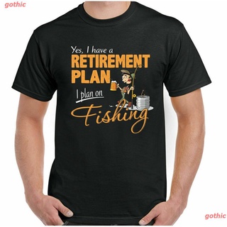 เสื้อยืดแขนสั้น เสื้อยืดลําลองสําหรับผู้ชายแขนสั้นคอกลมพิมพ์ลาย Fishing Plan Funny Angling Logo Short sleeve T-shirts