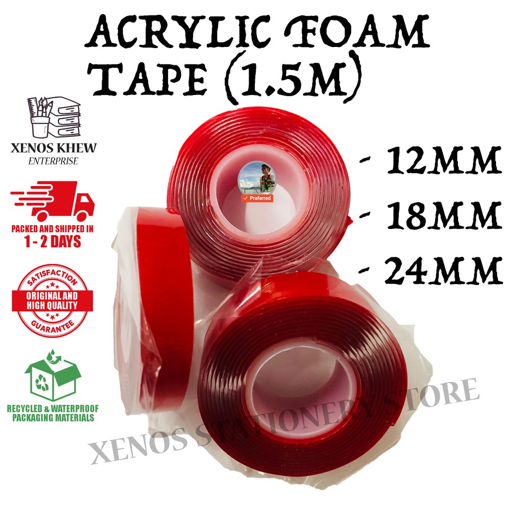เทปโฟม ACRYLIC [ 12MM / 18MM / 24MM X 1.5M ]
