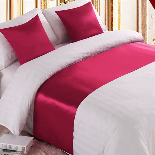 ชุดผ้าคาดเตียง+2 ปลอกหมอนอิง ผ้าเนื้อหนาเงางาม เกรดโรงแรม✨Bed Runner & Cushion Cover Set Hotel Quali