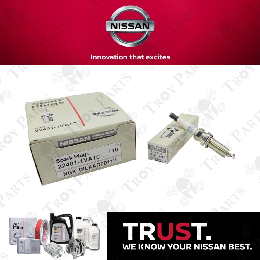 หัวเทียน Nissan Iridium 22401-1VA1C X-Trail T32 2.0 Serena C26 (DILKAR7D11H)