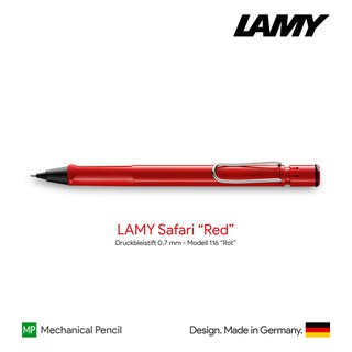 Lamy Safari Red 0.7mm Push Pencil - ดินสอกดลามี่ซาฟารี  สีแดง