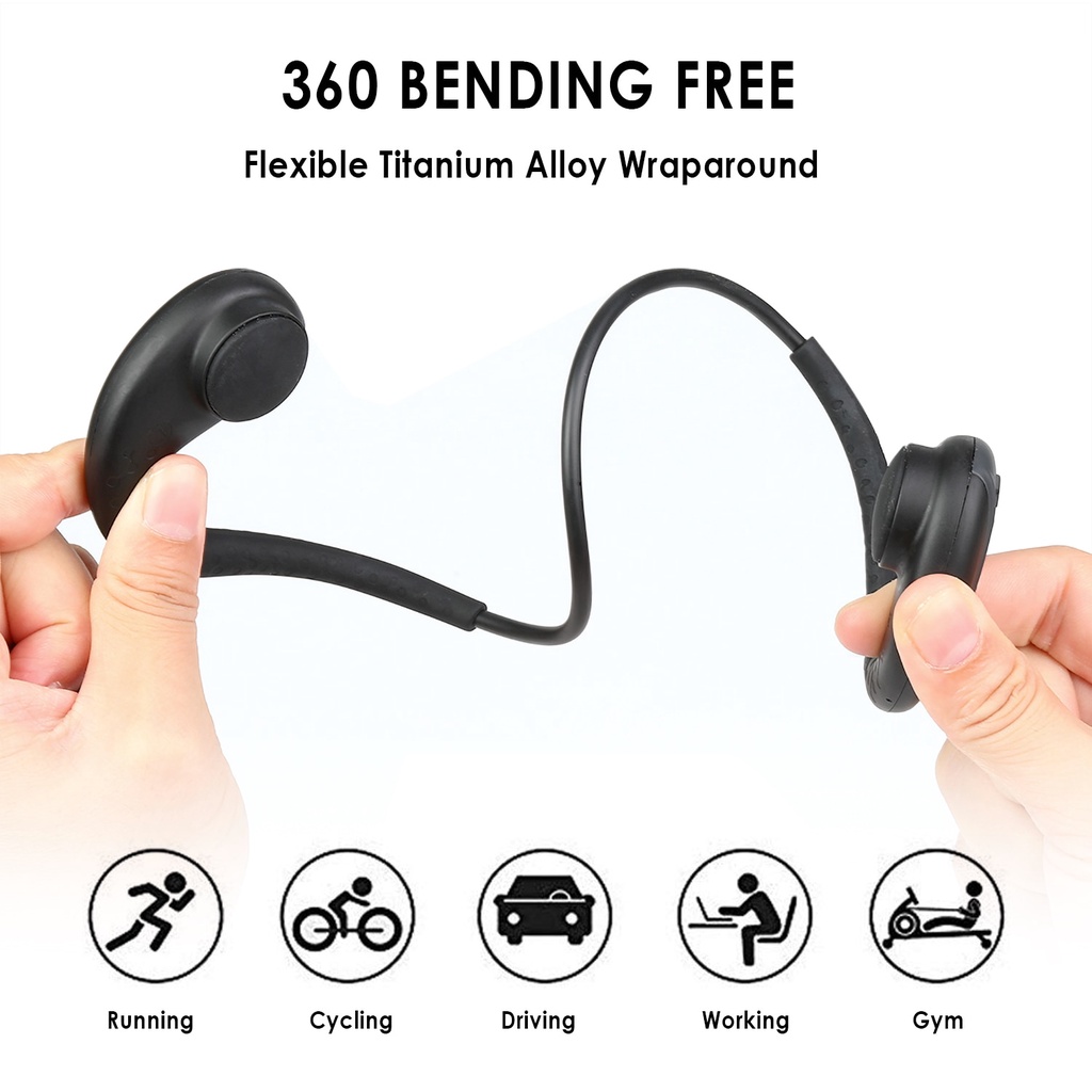 Ipx8 Waterproof Headphone Bone Conduction Headset Outdoor Sport 8g Hifi Mp3 Player Swimming