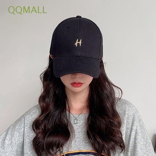 Qqmall หมวกเบสบอลลําลอง ปักลายตัวอักษร ปรับขนาดได้ สไตล์เกาหลี พังก์ สําหรับผู้ชาย และผู้หญิง