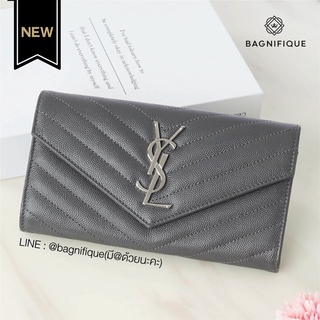 YSL Sarah Wallet Chevron Grey SHW