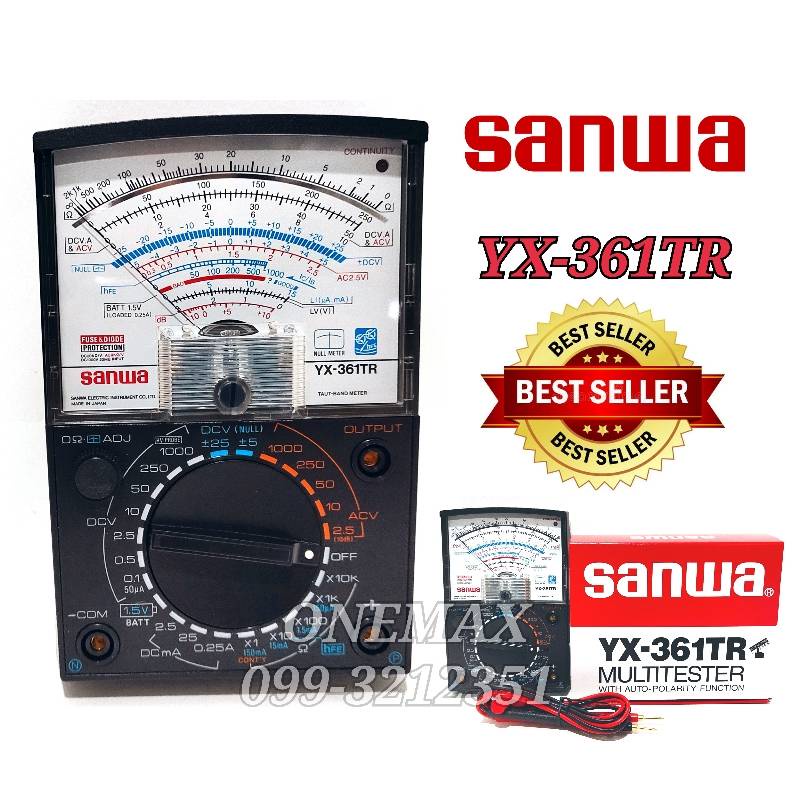 SANWA YX-361TR Multimeter มัลติมิเตอร์เข็ม มิเตอร์วัดไฟ มัลติมิเตอร์แบบอนาล็อก มิเตอร์วัดไฟแบบเข็ม