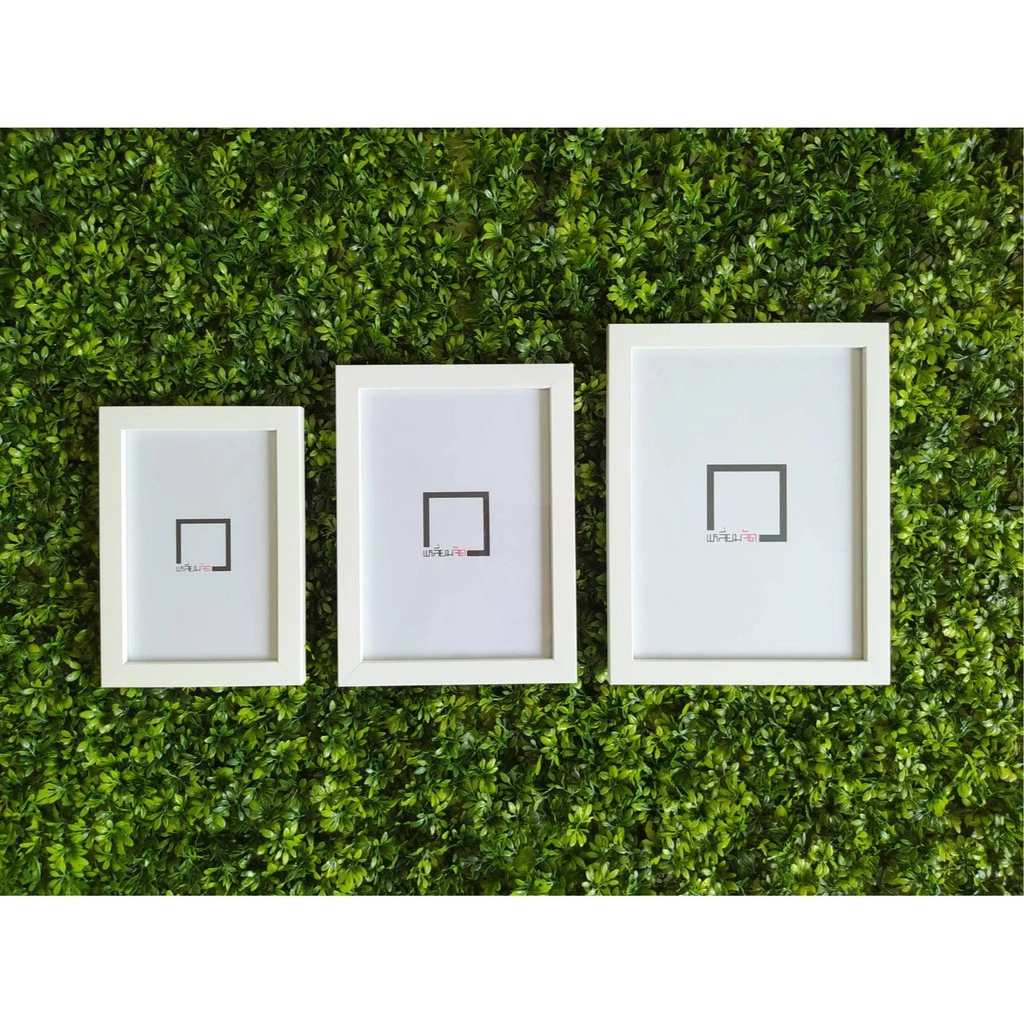 กรอบรูป 3x4 4x6 5x7 6x8 6x9 นิ้วและ A5 สีขาว กรอบรูปมินิมอล ตั้งและแขวน พร้อมกระจก