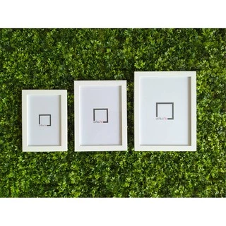 กรอบรูป 3x4 4x6 5x7 6x8 6x9 นิ้วและ A5 สีขาว กรอบรูปมินิมอล ตั้งและแขวน พร้อมกระจก