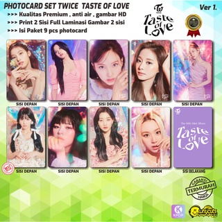 ชุดโฟโต้การ์ด KPOP TWICE TASTE OF LOVE &amp; THE FEELS พรีเมี่ยม 9 ชิ้น