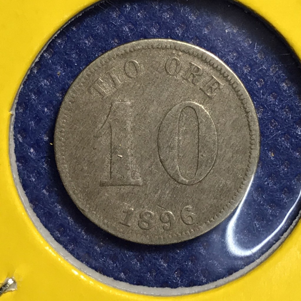 เหรียญเงิน13344 ปี1896 สวีเดน 10 ORE เหรียญสะสม เหรียญต่างประเทศ เหรียญหายาก