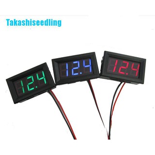 เครื่องวัดแรงดันไฟฟ้าโวลต์มิเตอร์รถยนต์จอแสดงผลดิจิตอล led takashi alloyseedling dc 0-30v