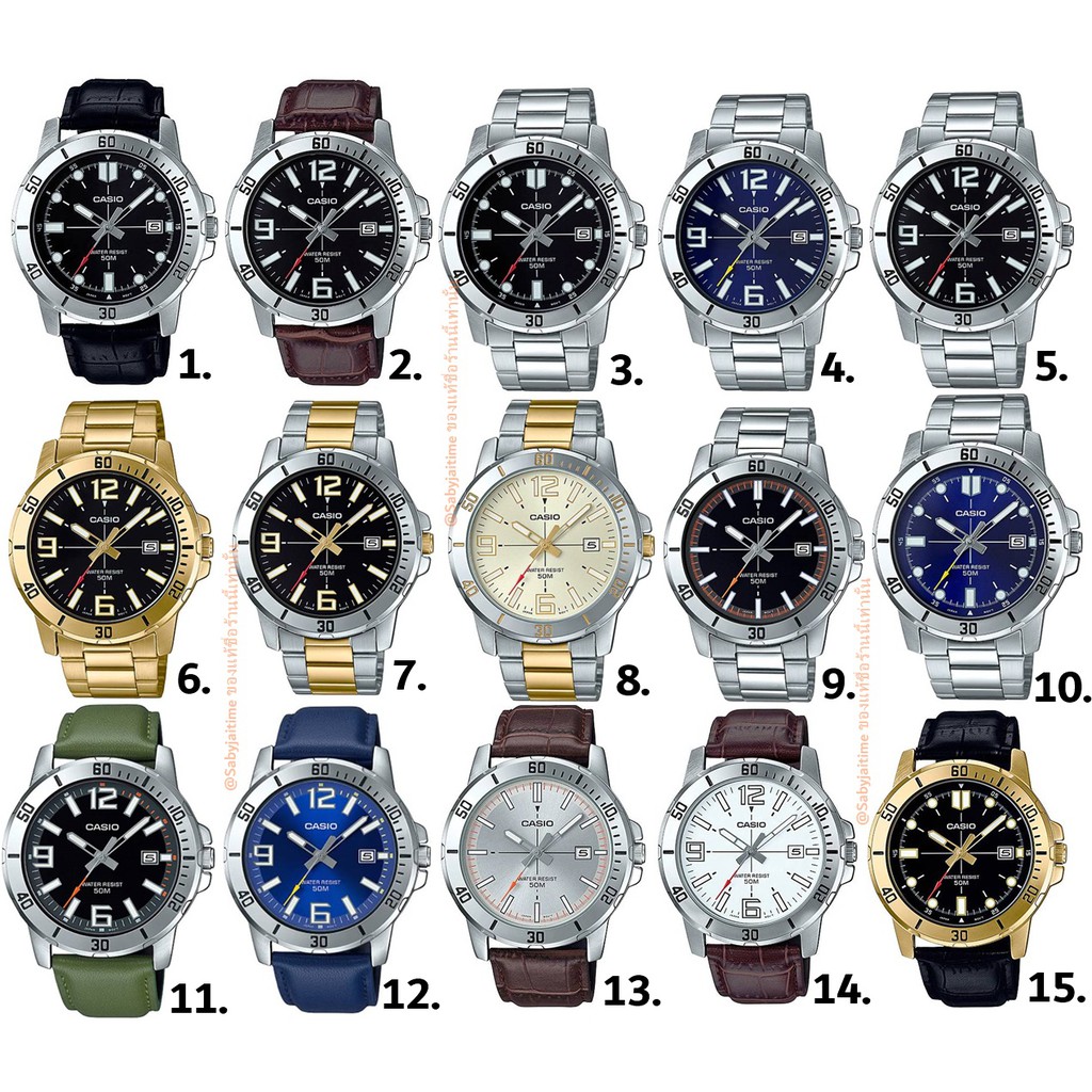 แท้ศูนย์ (กล่องคลีม)Casio MTP ชาย MTP-VD01L MTP-VD01D MTP-VD01G Series แท้ประกันศูนย์ 1 ปี(8.MTP-VD0