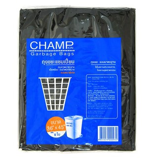 CHAMPION ถุงขยะแชมเปี้ยน แบบหนา ขนาด 36 x 45 นิ้ว (แพ็ค 8 ใบ) สีดำ CHAMPION Champion Bag 36 x 45 inch (8 pack) Black