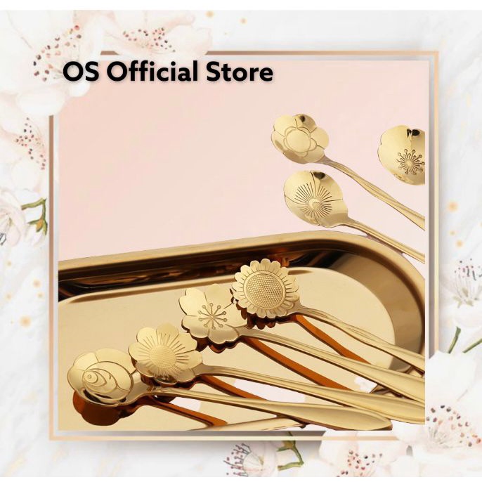 OS TEA SPOON COFFEE SET TEA SPOON COFFEE SPOON LUXURY ELECTRERT STAINLESS STEEL DESSERT SPOON