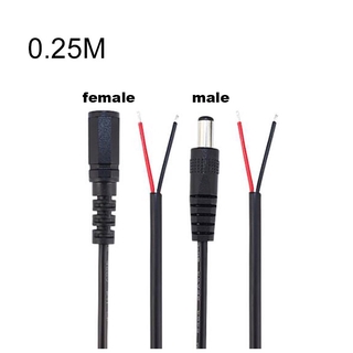 สายเคเบิลเชื่อมต่อพาวเวอร์ซัพพลาย DC ตัวผู้ ตัวเมีย 0.25 ม. 12V สําหรับแถบไฟ CCTV LED 5.5*2.1 มม.