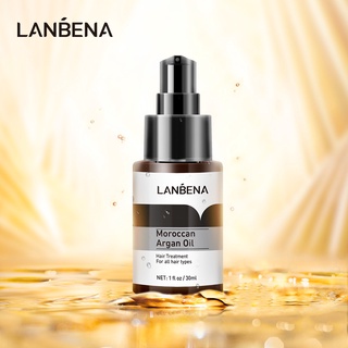 LANBENA น้ำมันอาร์แกนโมร็อกโก น้ำมันบำรุงผม มีน้ำหนัก สำหรับผมเสีย/แตกปลาย  Moroccan Argan OilMoroccan Argan Oil Morocca