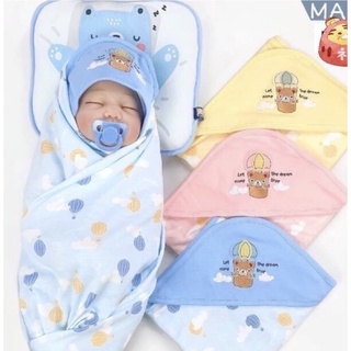 8.9โค้ดลด15%[ 15DD89 ]ผ้าห่อตัวเด็กMami Baby ของแท้ 100% เนื้อผ้าcotton ลายการ์ตูน หลากหลายสี